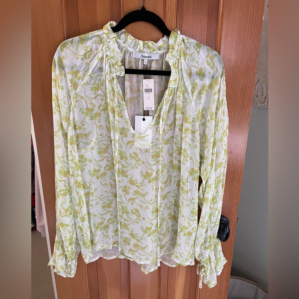 Anthropologie (Aureta brand) sheer blouse, size small - NWT